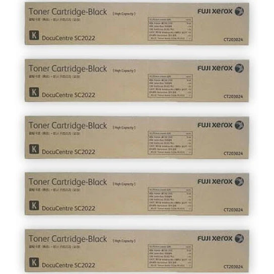 5 Pack of Fuji Xerox DocuCentre SC2022 Black Toner Cartridges CT203024 - General Business Machines